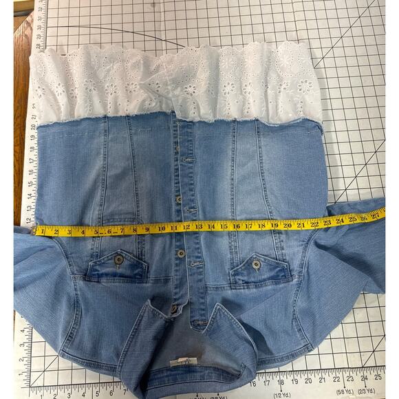 Style & Co Denim Peplum Lace Hem Jean Jacket Women XXL - Picture 7 of 7